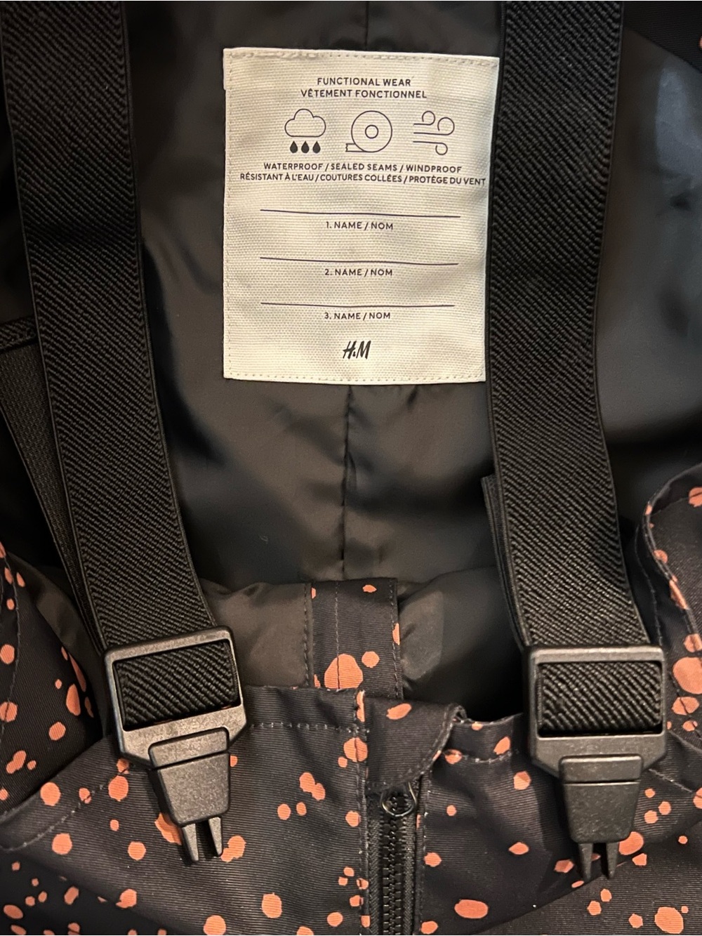 H&M Black Waterproof Overalls